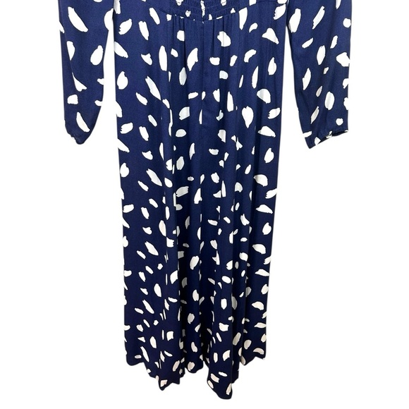 Reformation - Women’s ‘Sigmund’ Midi Dress in Splatter Print - Navy Blue, Size 2 - Picture 12 of 17